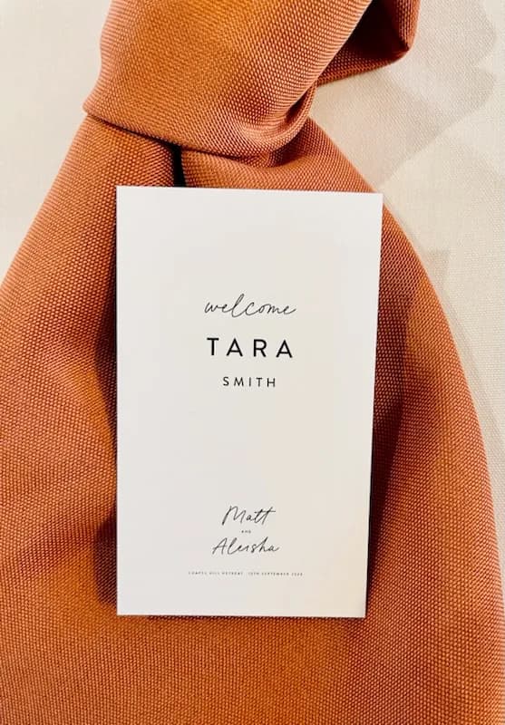 Welcome place card